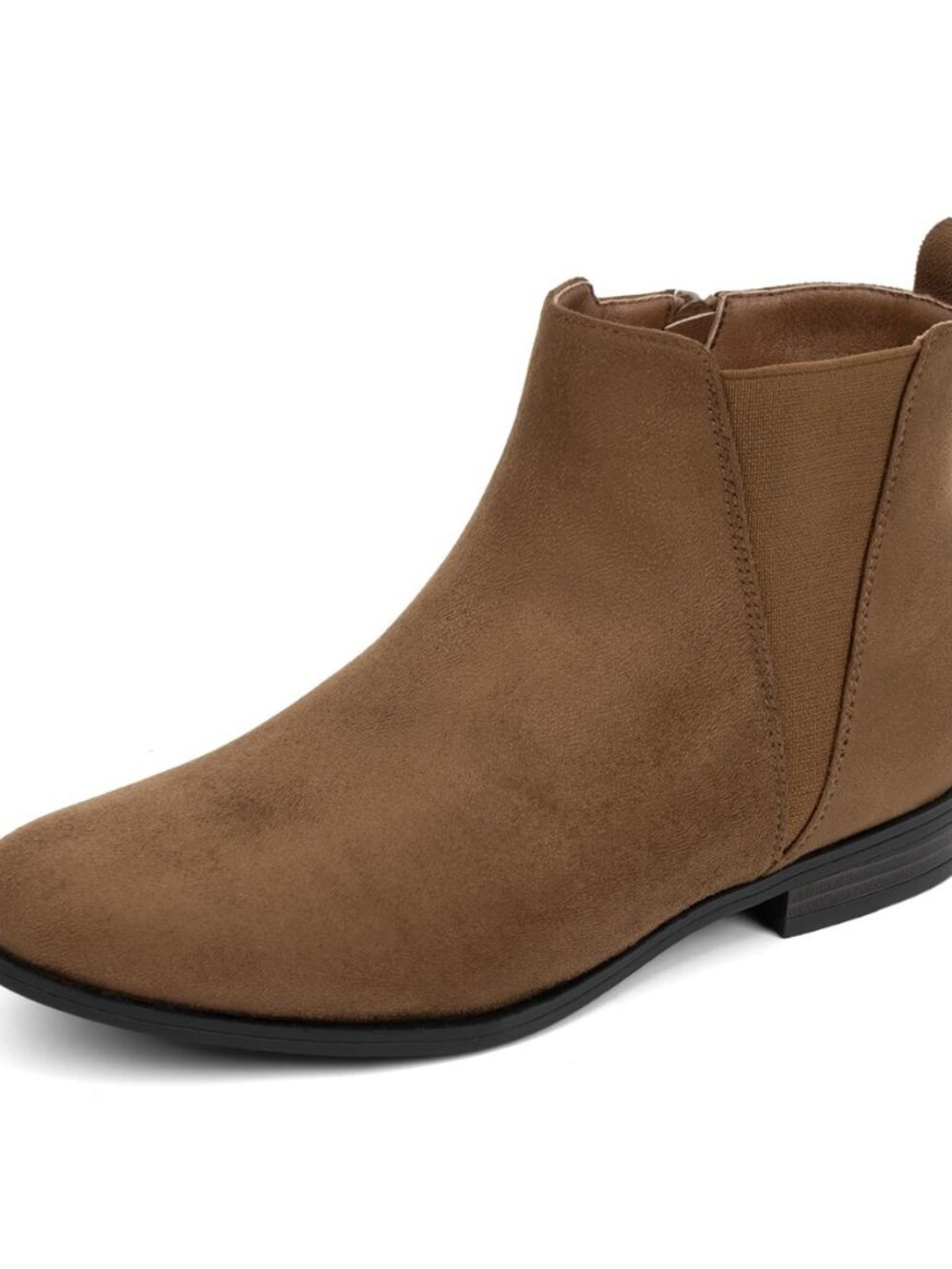 Women's Chelsea Ankle Boots Low Heel Fashion Almond Toe Dress Booties with Side
